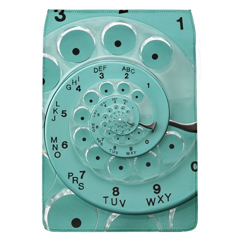 Retro Vintage Turquoise Rotary Dial Spiral Droste Removable Flap Cover (L) from ArtsNow.com Front