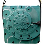 Retro Vintage Turquoise Rotary Dial Spiral Droste Flap Closure Messenger Bag (S)