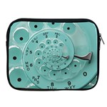 Retro Vintage Turquoise Rotary Dial Spiral Droste Apple iPad 2/3/4 Zipper Case