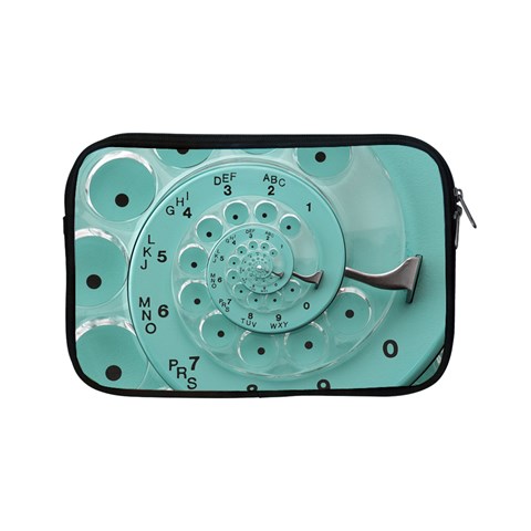 Retro Vintage Turquoise Rotary Dial Spiral Droste Apple iPad Mini Zipper Case from ArtsNow.com Front