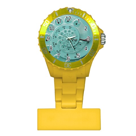 Retro Vintage Turquoise Rotary Dial Spiral Droste Plastic Nurses Watch from ArtsNow.com Front