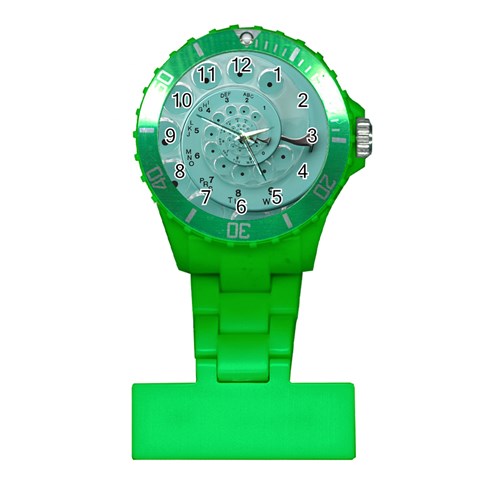 Retro Vintage Turquoise Rotary Dial Spiral Droste Plastic Nurses Watch from ArtsNow.com Front