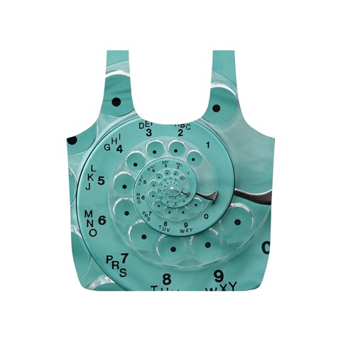 Retro Vintage Turquoise Rotary Dial Spiral Droste Full Print Recycle Bag (S) from ArtsNow.com Front