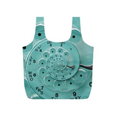 Retro Vintage Turquoise Rotary Dial Spiral Droste Full Print Recycle Bag (S) from ArtsNow.com Front