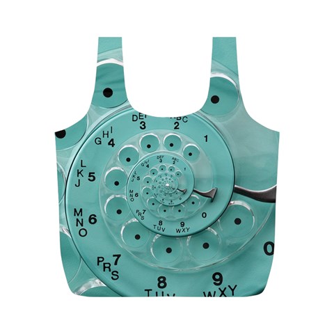 Retro Vintage Turquoise Rotary Dial Spiral Droste Full Print Recycle Bag (M) from ArtsNow.com Front