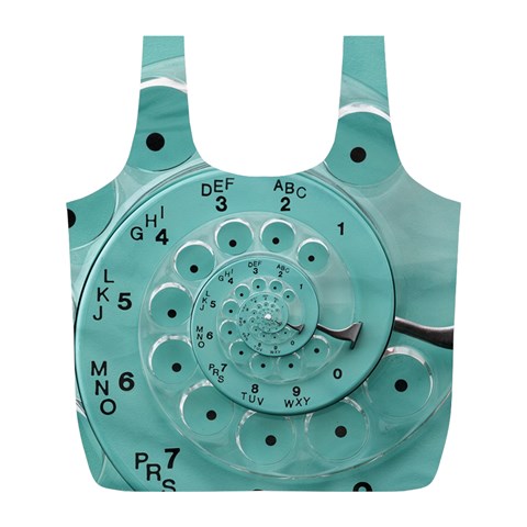 Retro Vintage Turquoise Rotary Dial Spiral Droste Full Print Recycle Bag (L) from ArtsNow.com Front