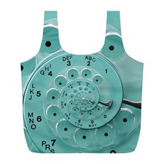 Retro Vintage Turquoise Rotary Dial Spiral Droste Full Print Recycle Bag (L) from ArtsNow.com Front