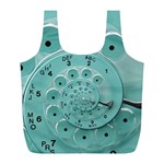 Retro Vintage Turquoise Rotary Dial Spiral Droste Full Print Recycle Bag (L)