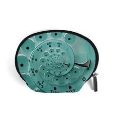 Retro Vintage Turquoise Rotary Dial Spiral Droste Accessory Pouch (Small) from ArtsNow.com Front