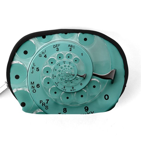 Retro Vintage Turquoise Rotary Dial Spiral Droste Accessory Pouch (Medium) from ArtsNow.com Back