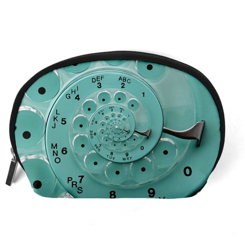 Retro Vintage Turquoise Rotary Dial Spiral Droste Accessory Pouch (Large) from ArtsNow.com Back