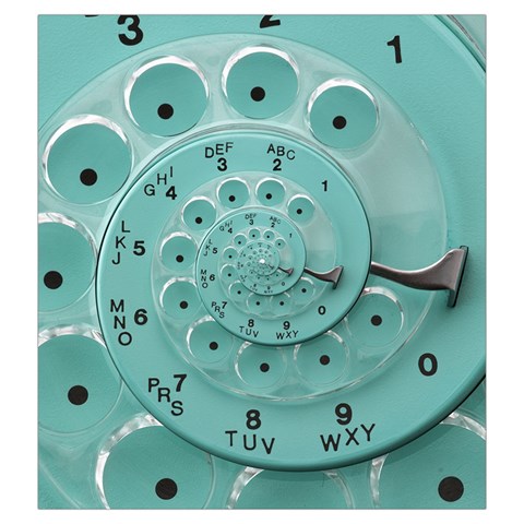 Retro Vintage Turquoise Rotary Dial Spiral Droste Drawstring Pouch (Large) from ArtsNow.com Back