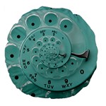 Retro Vintage Turquoise Rotary Dial Spiral Droste Large 18  Premium Flano Round Cushion 