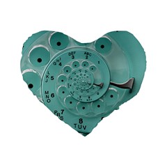 Retro Vintage Turquoise Rotary Dial Spiral Droste Standard 16  Premium Flano Heart Shape Cushion  from ArtsNow.com Front