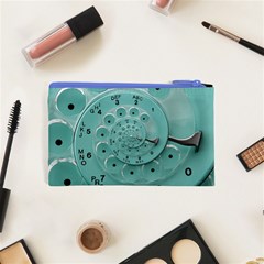 Retro Vintage Turquoise Rotary Dial Spiral Droste Cosmetic Bag (XS) from ArtsNow.com Back