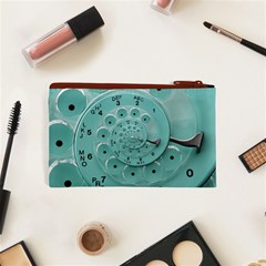 Retro Vintage Turquoise Rotary Dial Spiral Droste Cosmetic Bag (XS) from ArtsNow.com Back