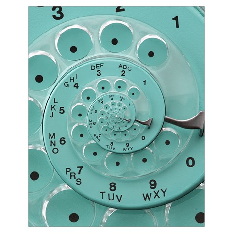 Retro Vintage Turquoise Rotary Dial Spiral Droste Drawstring Pouch (XL) from ArtsNow.com Front