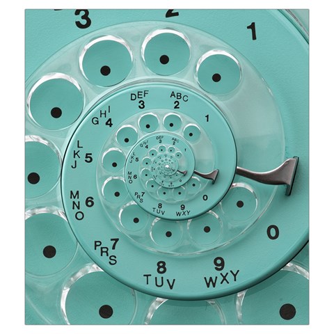 Retro Vintage Turquoise Rotary Dial Spiral Droste Drawstring Pouch (XXL) from ArtsNow.com Front