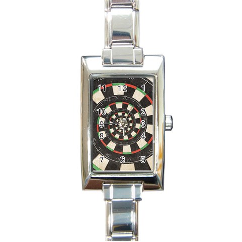 Spiral Dart Board Droste Effect  Rectangle Italian Charm Watch from ArtsNow.com Front