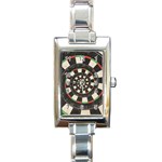 Spiral Dart Board Droste Effect  Rectangle Italian Charm Watch