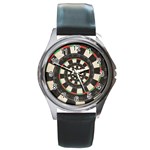 Spiral Dart Board Droste Effect  Round Metal Watch