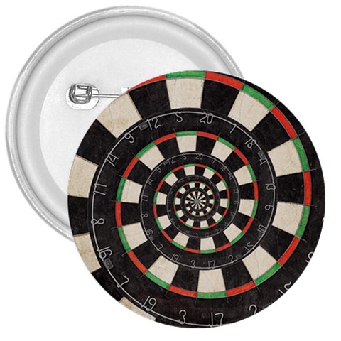 Spiral Dart Board Droste Effect  3  Button from ArtsNow.com Front