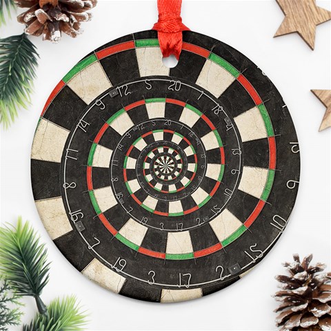 Spiral Dart Board Droste Effect  Ornament (Round) from ArtsNow.com Front