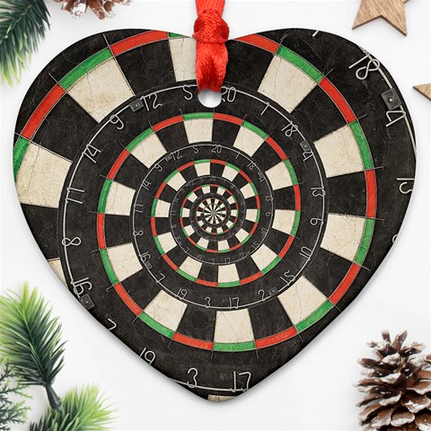 Spiral Dart Board Droste Effect  Ornament (Heart) from ArtsNow.com Front