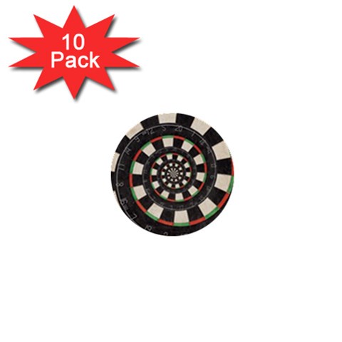 Spiral Dart Board Droste Effect  1  Mini Button (10 pack)  from ArtsNow.com Front