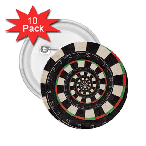 Spiral Dart Board Droste Effect  2.25  Button (10 pack) from ArtsNow.com Front