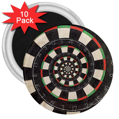 Spiral Dart Board Droste Effect  3  Magnet (10 pack) from ArtsNow.com Front