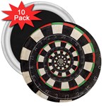 Spiral Dart Board Droste Effect  3  Magnet (10 pack)