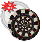 Spiral Dart Board Droste Effect  3  Button (100 pack)