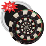 Spiral Dart Board Droste Effect  3  Magnet (100 pack)