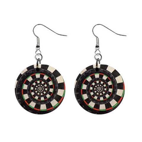 Spiral Dart Board Droste Effect  1  Button Earrings from ArtsNow.com Front