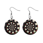 Spiral Dart Board Droste Effect  1  Button Earrings