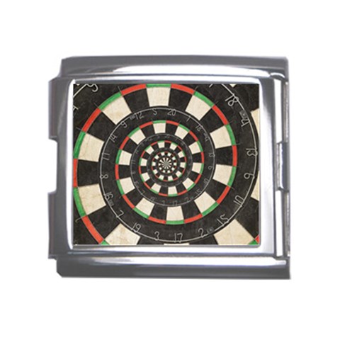 Spiral Dart Board Droste Effect  Mega Link Italian Charm (18mm) from ArtsNow.com Front