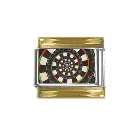 Spiral Dart Board Droste Effect  Gold Trim Italian Charm (9mm) from ArtsNow.com Front