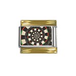 Spiral Dart Board Droste Effect  Gold Trim Italian Charm (9mm)