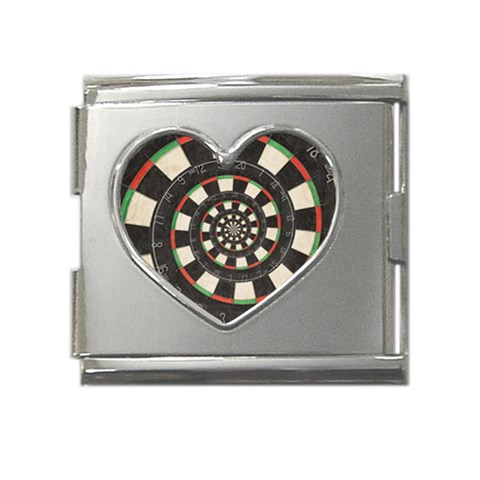 Spiral Dart Board Droste Effect  Mega Link Heart Italian Charm (18mm) from ArtsNow.com Front