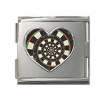 Spiral Dart Board Droste Effect  Mega Link Heart Italian Charm (18mm)