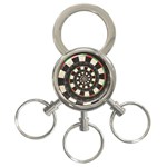 Spiral Dart Board Droste Effect  3-Ring Key Chain