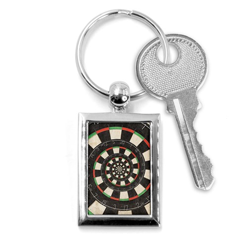 Spiral Dart Board Droste Effect  Key Chain (Rectangle) from ArtsNow.com Front