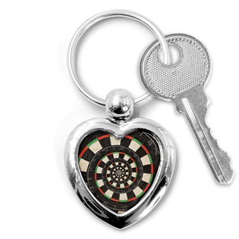 Spiral Dart Board Droste Effect  Key Chain (Heart) from ArtsNow.com Front