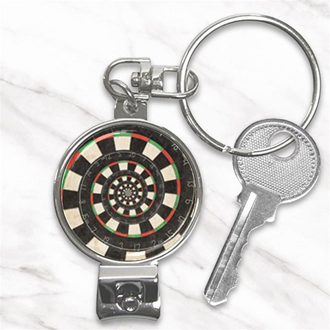 Spiral Dart Board Droste Effect  Nail Clippers Key Chain from ArtsNow.com Front