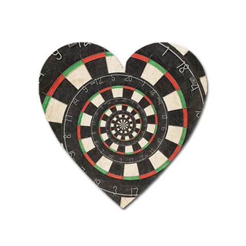 Spiral Dart Board Droste Effect  Magnet (Heart) from ArtsNow.com Front