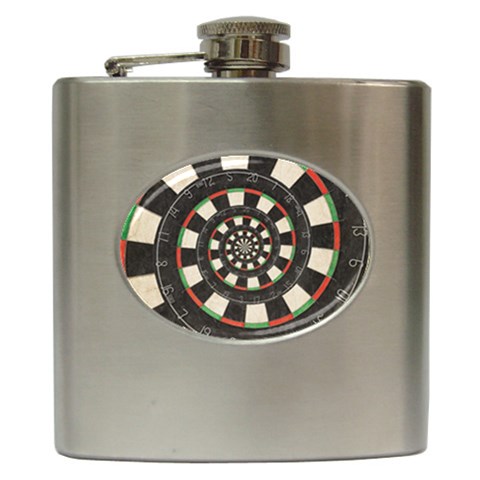 Spiral Dart Board Droste Effect  Hip Flask (6 oz) from ArtsNow.com Front