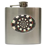 Spiral Dart Board Droste Effect  Hip Flask (6 oz)