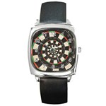 Spiral Dart Board Droste Effect  Square Metal Watch