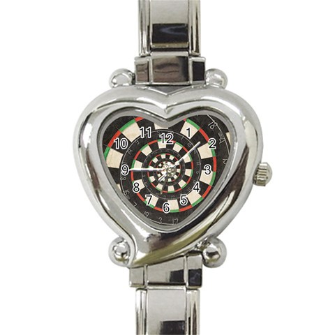 Spiral Dart Board Droste Effect  Heart Italian Charm Watch from ArtsNow.com Front